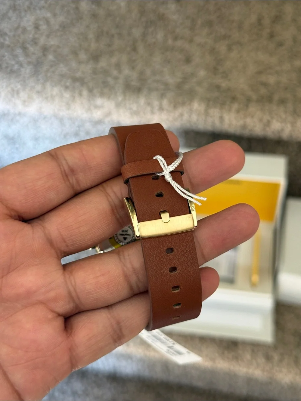 Movado bold Gold-Tone Case Black Dial Brown Leather Strap mens Watch